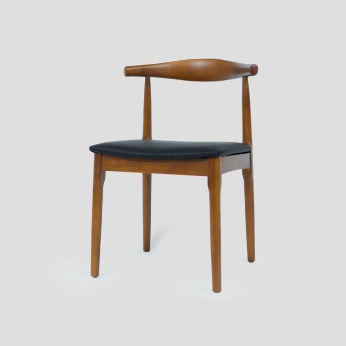 Azure Dining Chair - Armless - Vegan Leather upholstery, dark walnut wood frame