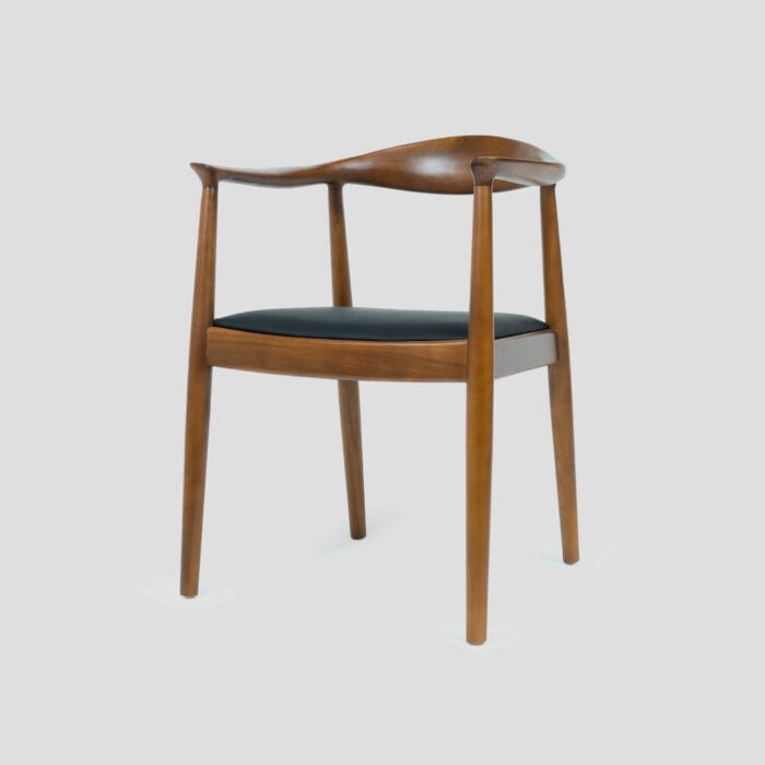 Azure Dining Chair - Vegan Leather upholstery, dark walnut wood frame