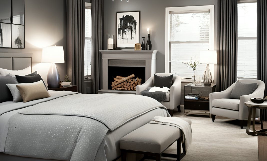 Monochromatic Grays bedroom