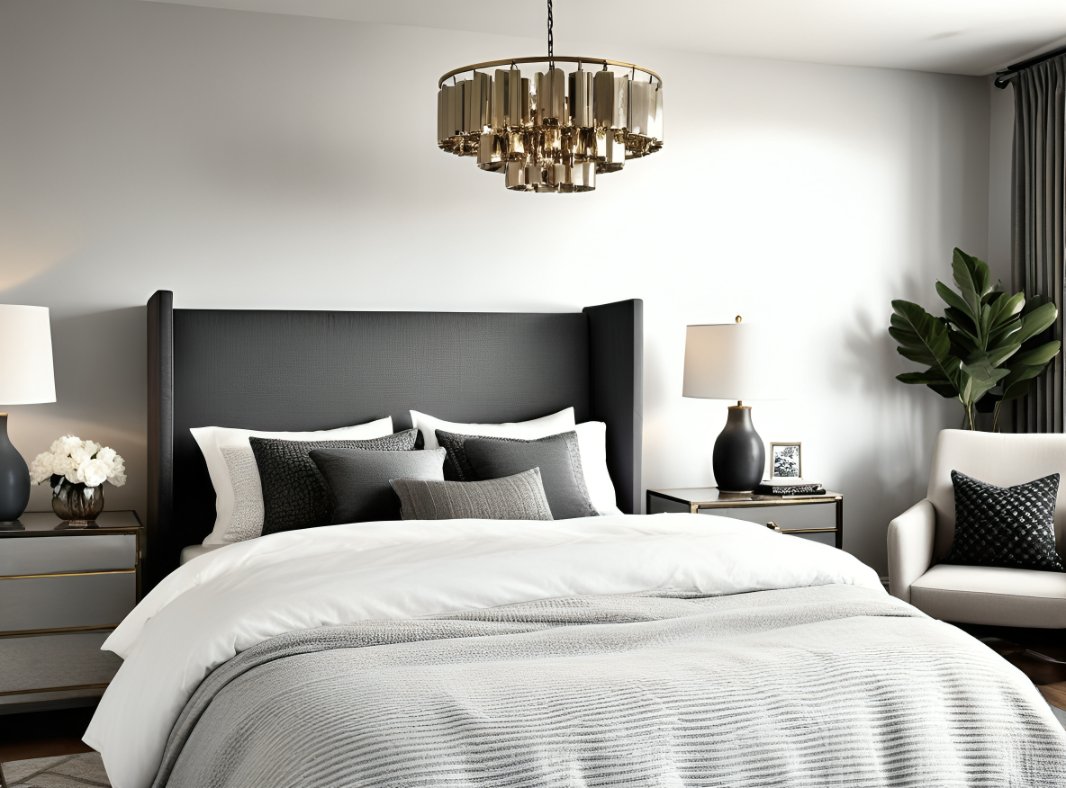Monochromatic Grays bedroom