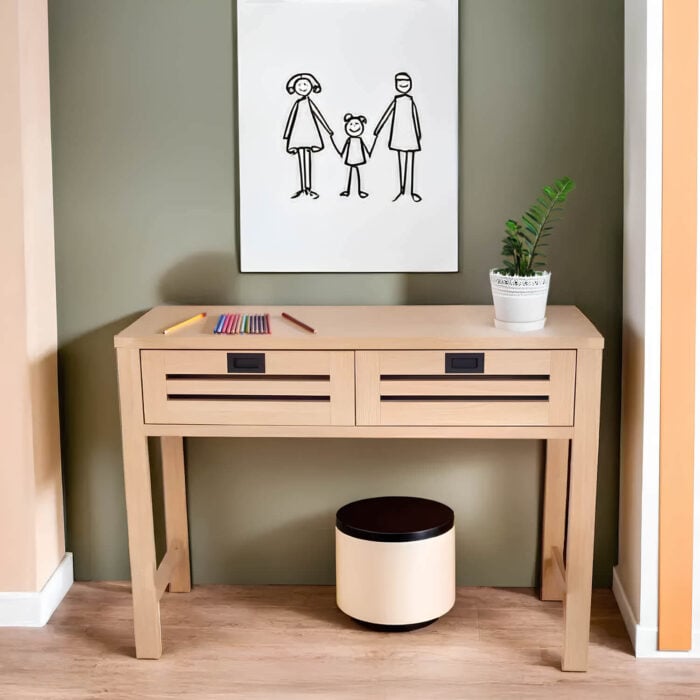 Brown console table 2 drawer