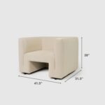 eden accent chair light beige velvet