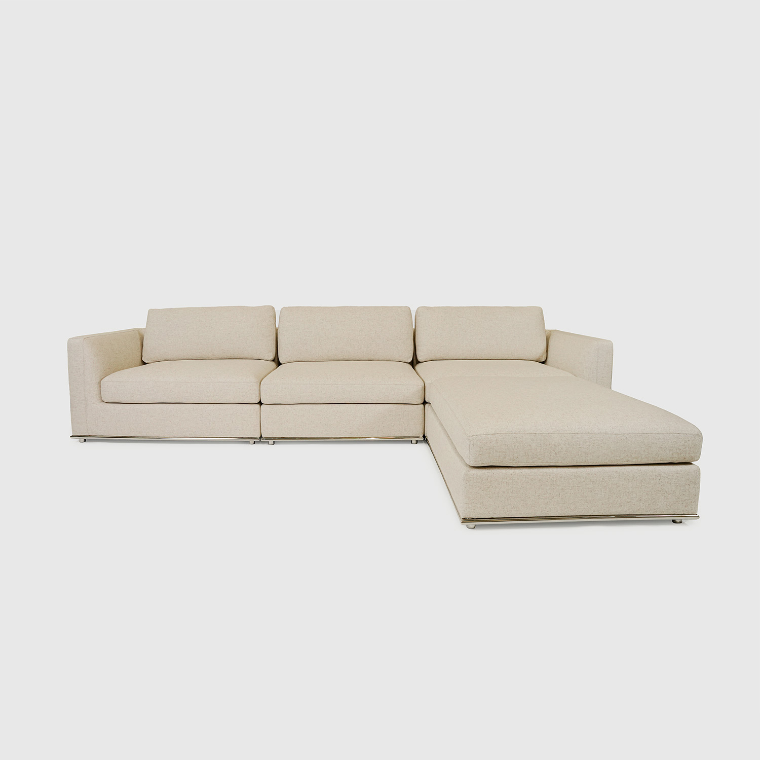 Luna Modular Sectional sofa - 4-PIECE – LEFT CORNER CHAIR + ARMLESS CHAIR + RIGHT CORNER CHAIR + OTTOMAN