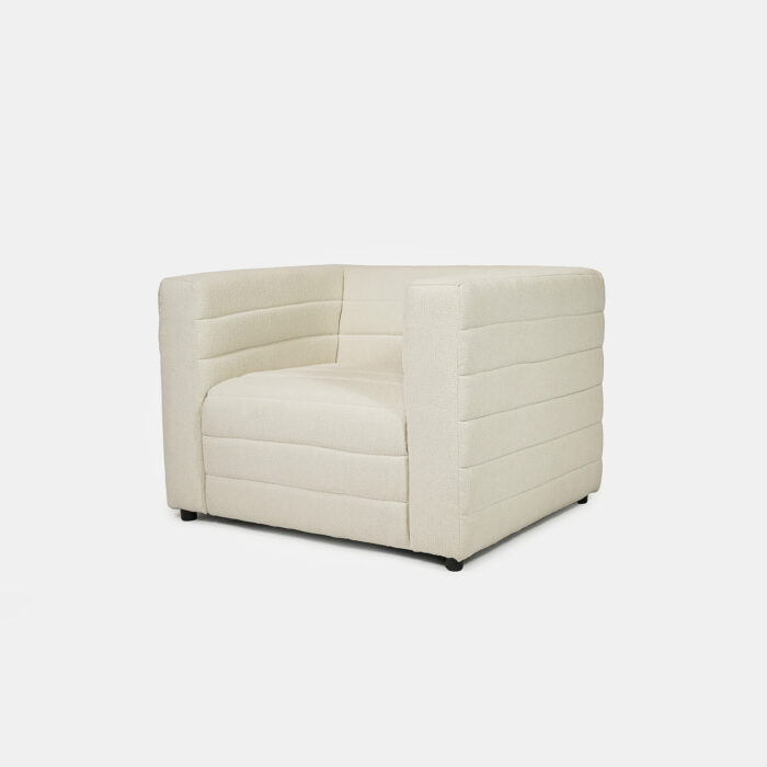 metroluxe accent chair off white boucle