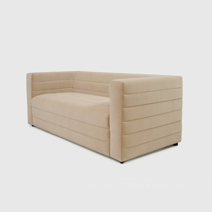 metroluxe 72.5 sofa sandy shade velvet