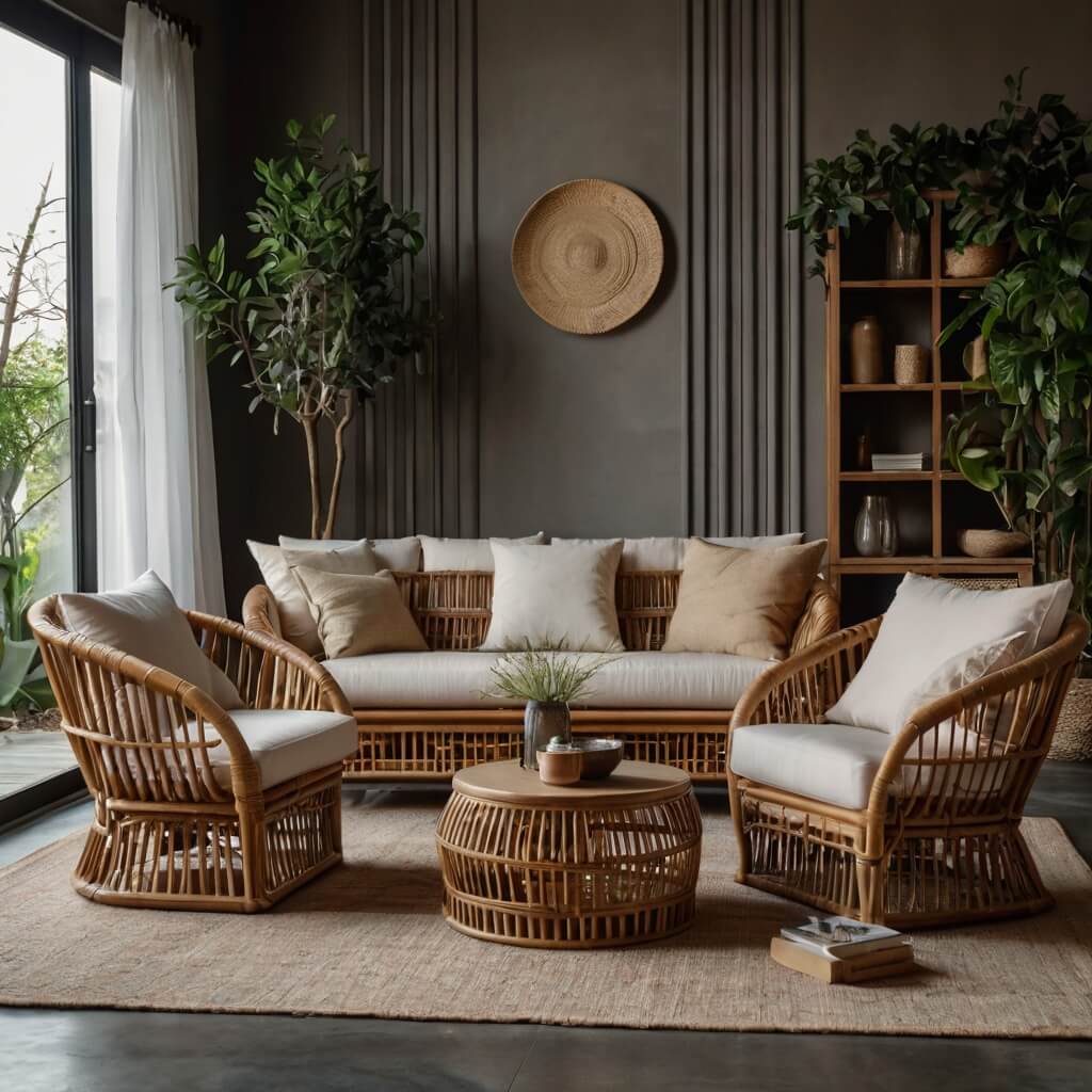 Rattan living room