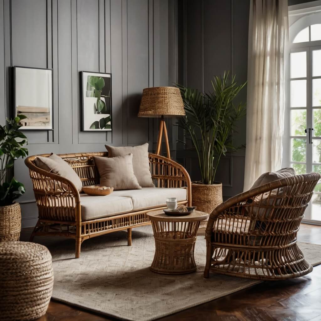 Rattan living room