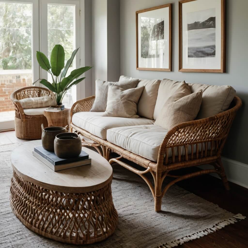 Rattan living room